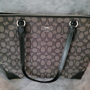 Coach signature handbag- black grey